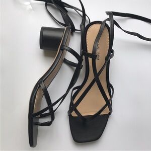 Gianni Bini lace up strap cylinder heel sandals